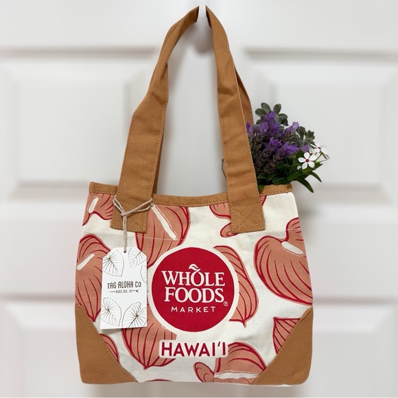 Whole Foods Handbags - Whole Foods Hawai‘i Tag Aloha Organic Canvas Mini Tote NWT
